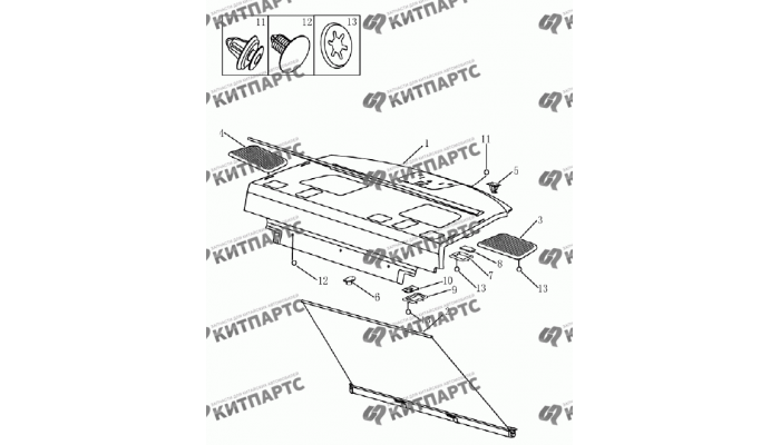 Панель багажника (седан) Geely